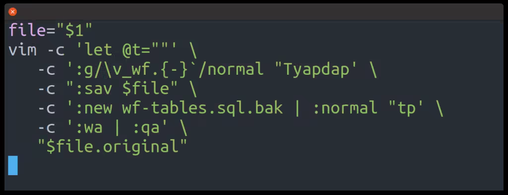 Scripting Vim from the Command Line